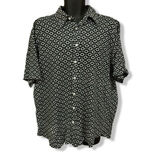 Vintage Chain Link Pattern Button Up Shirt